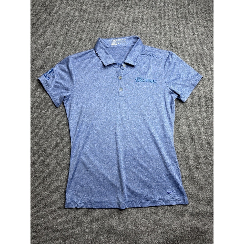 Nike Golf Dri Fit Women's Ascend Classic Golf Tournament Polo Small Sky Blue